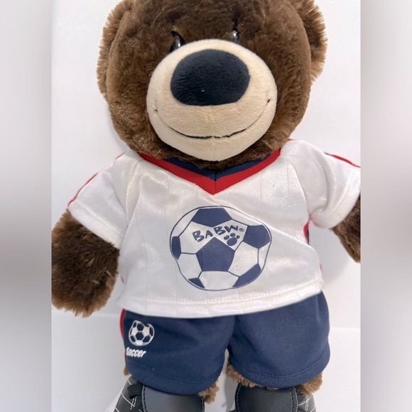 Build-A-Bear Brown Stuffed Animal Wearing Complete Soccer Outfit - Picture 8 of 14